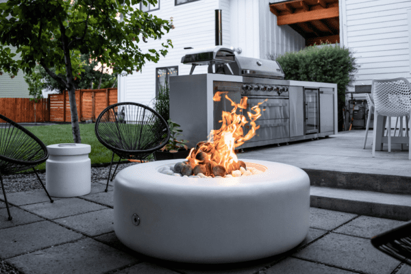 Oblica Rounded Concrete Fire Table - Image 7